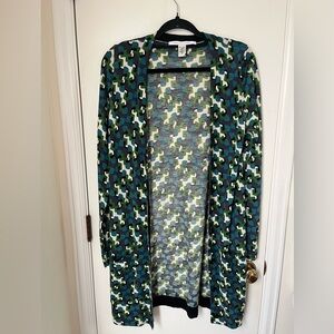 Diane Von Furstenberg Multicolor Geometric Patterned Cardigan | Size Medium